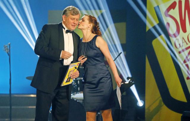 Průvodci večera Miroslav Hanuš, který byl i autorem scénáře, a vtipná a velmi pohotová Jana Ondrušková. Foto Michal Klíma 